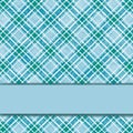 Turquoise checkered background with wide stripe for text. Geometric pattern. Checkered texture. Watercolor texture. Royalty Free Stock Photo