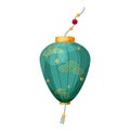Isolated vector turquoise chinese lantern