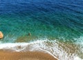 Turquoise and clear blue sea and beach scenery