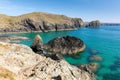 Turquoise clear sea Kynance Cove The Lizard near Helston Cornwall England UK on a beautiful sunny summer day Royalty Free Stock Photo