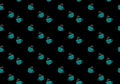 Turquoise coffee cup pattern design on black