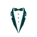 turquoise colored bow tie tuxedo collar icon. Element of evening menswear illustration. Premium quality graphic design icon. Signs Royalty Free Stock Photo