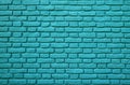 Turquoise Colored Brick Wall at La Boca in Buenos Aires of Argentina for Background