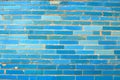 Turquoise Colored Brick Wall in Uzbekistan Background, Texture or Pattern Royalty Free Stock Photo