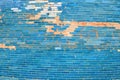 Turquoise Colored Brick Wall in Uzbekistan Background, Texture or Pattern Royalty Free Stock Photo