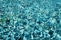 Turquoise colored pool pattern with bright and dark parts and sun reflections Royalty Free Stock Photo