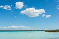 Turquoise colored water in Lake Bacalar Royalty Free Stock Photo