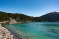 Turquoise coloured lake, clear water in the lake