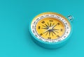 Turquoise Compass 3d Render illustration Royalty Free Stock Photo