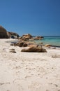 Turquoise waters of Firiplaka beach at Milos island in Greece Royalty Free Stock Photo