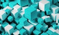 Turquoise Cube Boxes on Block Background: Perfect for Web Design.