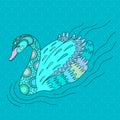 Turquoise decorative swan. Royalty Free Stock Photo