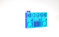 Turquoise DJ remote for playing and mixing music icon isolated on white background. DJ mixer complete with vinyl player Royalty Free Stock Photo