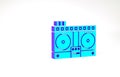 Turquoise DJ remote for playing and mixing music icon isolated on white background. DJ mixer complete with vinyl player Royalty Free Stock Photo