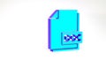 Turquoise DOC file document. Download doc button icon isolated on white background. DOC file extension symbol