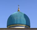 Turquoise dome above the entrance.