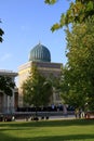 Turquoise dome,the portal,the mausoleum of Imam al Bukhari in Samarkand, Uzbekistan