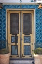 Turquoise Door of an Old House