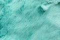 Turquoise dyed rabbit fur Texture, animal skin background Royalty Free Stock Photo