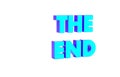Turquoise The End handwritten inscription icon isolated on white background. Closing movie frame. Movie ending screen