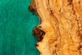 turquoise epoxy resin panel with walnut, texture for design Royalty Free Stock Photo