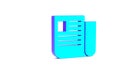 Turquoise File document icon isolated on white background. Checklist icon. Business concept. Minimalism concept. 3d