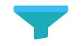 Turquoise Filter Funnel Icon for Data and Selection, vector design Generative AI Royalty Free Stock Photo
