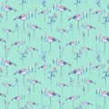 Turquoise Flamingo Pattern