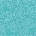 Turquoise floral texture, vector repeat pattern Royalty Free Stock Photo