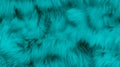 Turquoise fur seamless texture, fluffy and shaggy teal material background