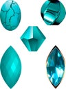 Turquoise Gem and Bead vector illustrations