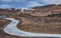 Turquoise Geothermal River and Power Station - Iceland Royalty Free Stock Photo