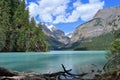 Canadian Rocky Mountains with Glacial Kinney Lake, Mount Robson Provincial Park, British Columbia Royalty Free Stock Photo