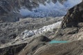 Turquoise glacier lake seen from Kala Patthar Royalty Free Stock Photo