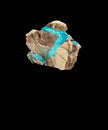 Turquoise on Goethite in front of black background Royalty Free Stock Photo