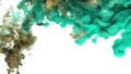 Turquoise and Gold Ink in Water Royalty Free Stock Photo