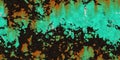 Turquoise green corroded dirty steel sheet. Metal texture. Grunge rusty metallic background. Painted wall backdrop Royalty Free Stock Photo