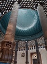 turquoise green dome inside the Istiqlal Mosque in Jakarta