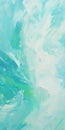 Turquoise And Green Waves: Detailed Backgrounds In Fluid Acrylics