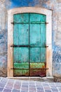 Turquoise grunge door