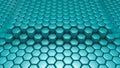 Turquoise hexagon background. 3d illustration, 3d rendering