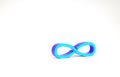 Turquoise Infinity icon isolated on white background. Minimalism concept. 3d illustration 3D render Royalty Free Stock Photo