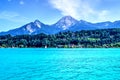 Turquoise lake in Austrian Alps Faaker see