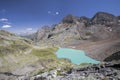 Turquoise lake Gradensee at Nossberger Hut with mountains in Gradental in national park Hohe Tauern, Austria Royalty Free Stock Photo