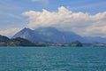 Turquoise lake Thunersee and Mt Stockhorn