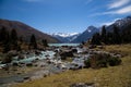 The turquoise lake Xinluhai in Tibet Royalty Free Stock Photo