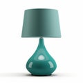Minimal Teal Lamp On White Background - Realistic Rendering Royalty Free Stock Photo