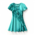 Turquoise Marble Abstract Printed Dress - Realistic And Stylish