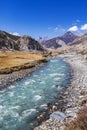 Marsyandi River in Nepalese Himalayas Royalty Free Stock Photo