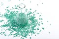 Turquoise masterbatch granule Royalty Free Stock Photo